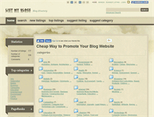 Tablet Screenshot of listmyblogs.com